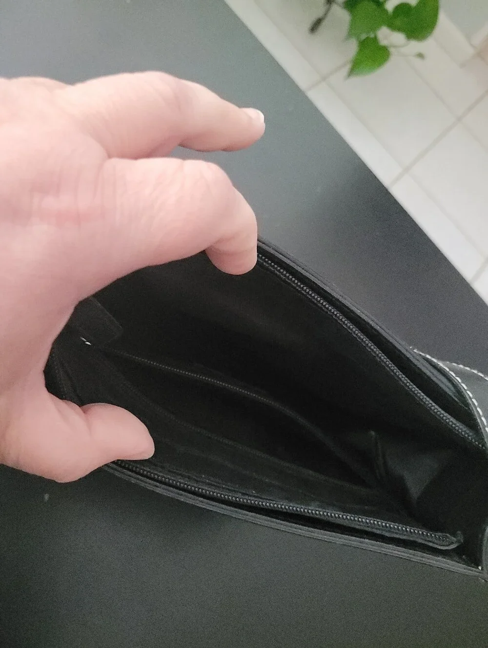 Ralph Lauren Black Leather Handbag